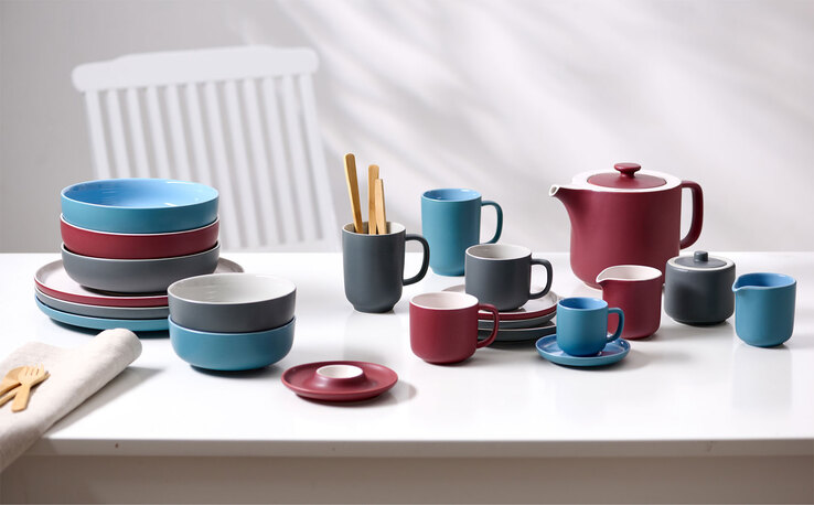 Ritzenhoff & Breker Dessertteller JASPER 6er Set grau/ weiß