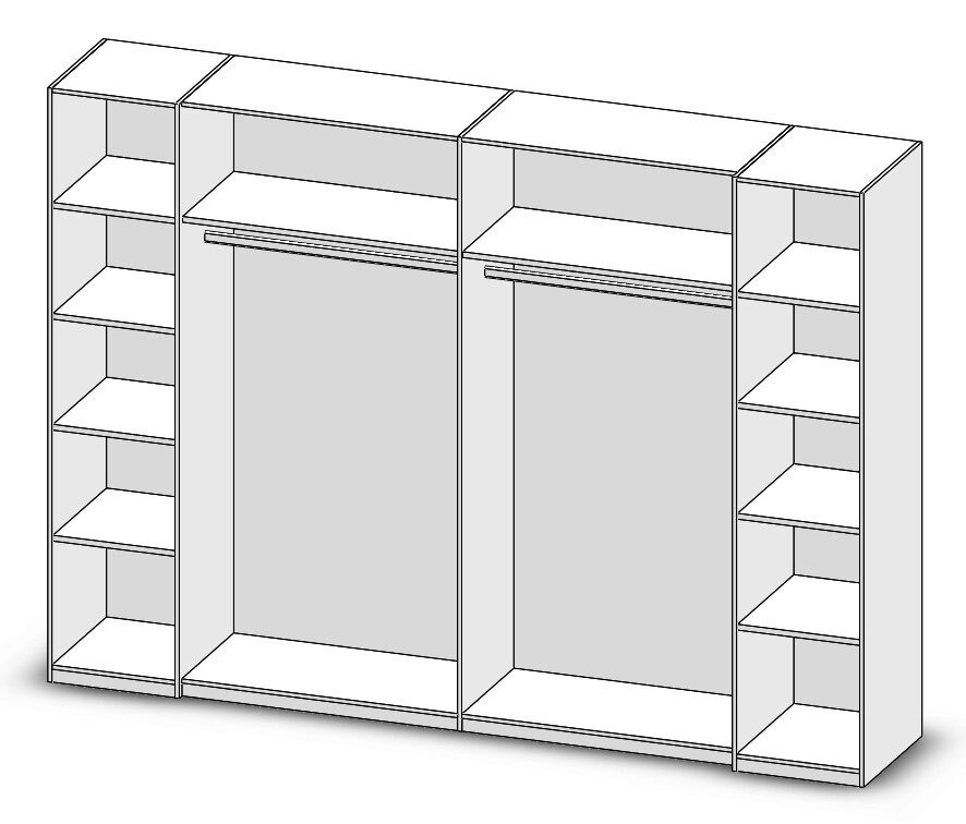 Kleiderschrank SIDE 60 x 267 x 226 cm weiß