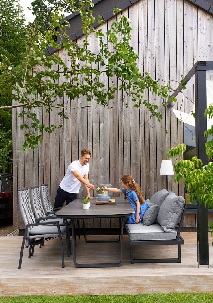 Garden FLAIR Gartentisch LINA 199-260 x 100 cm anthrazit
