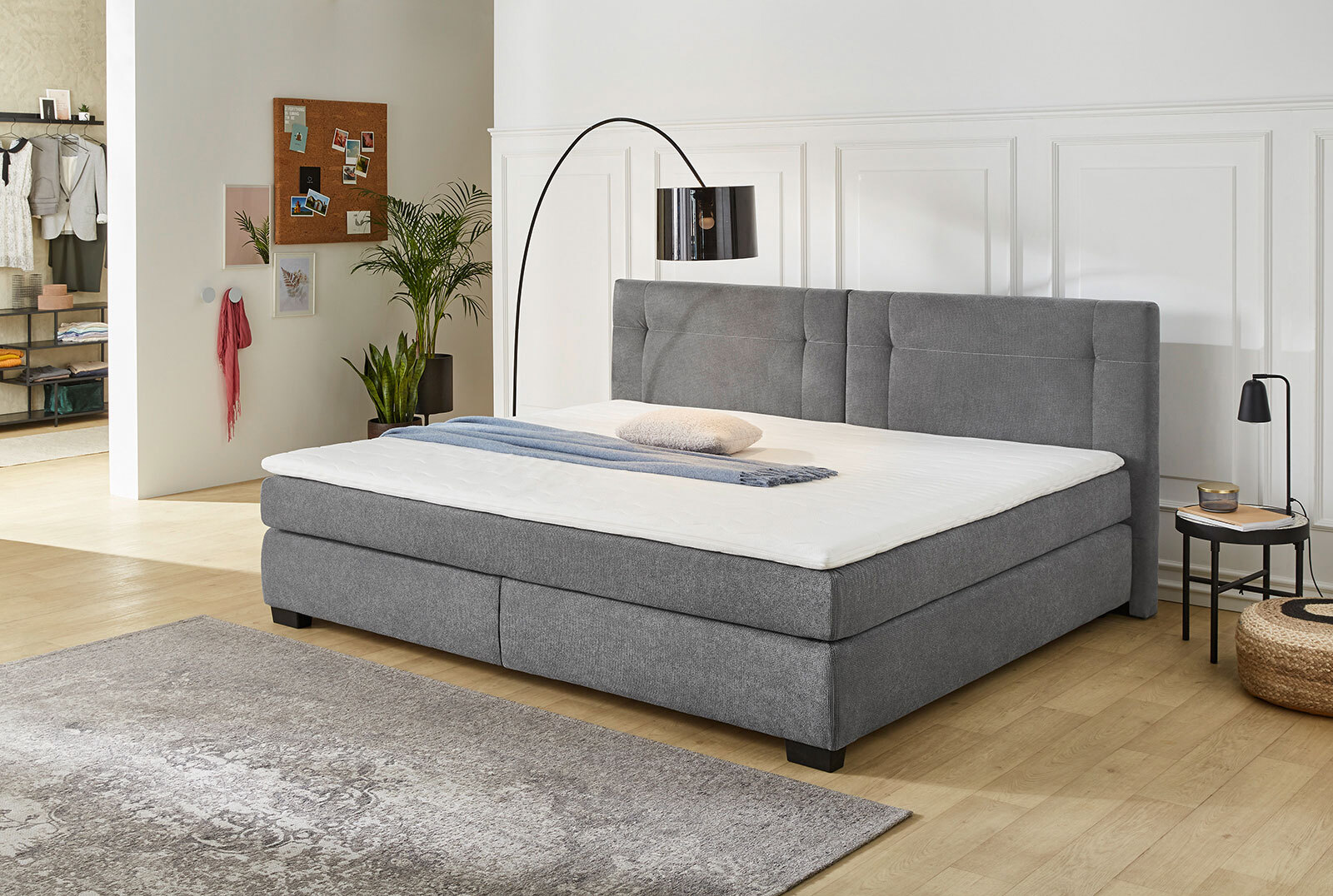 CASAVANTI Boxspringbett FAMILY 240 x 200 cm dunkelgrau