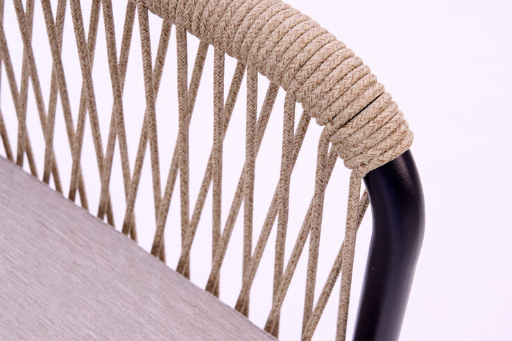 Garden FLAIR Gartenstuhl OLAF I schwarz /Rope beige