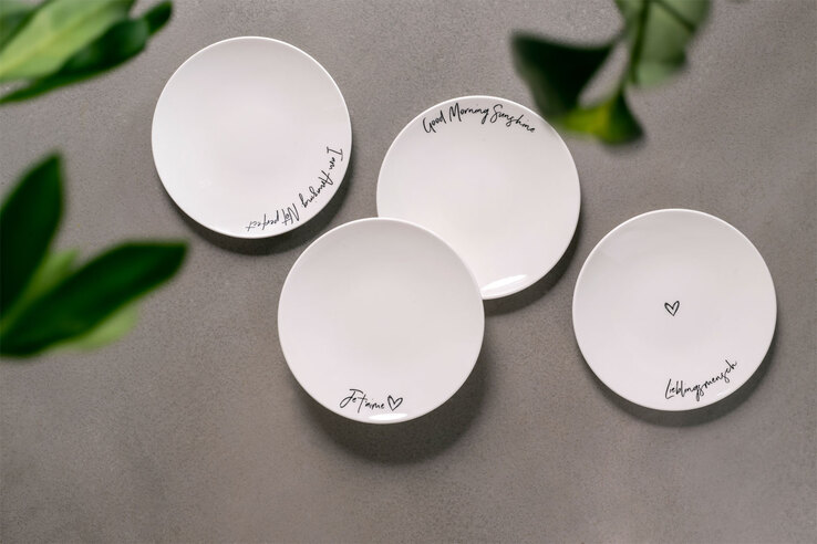 Villeroy & Boch Frühstücksteller STATEMENT JE T'AIME 21 cm Porzellan weiß