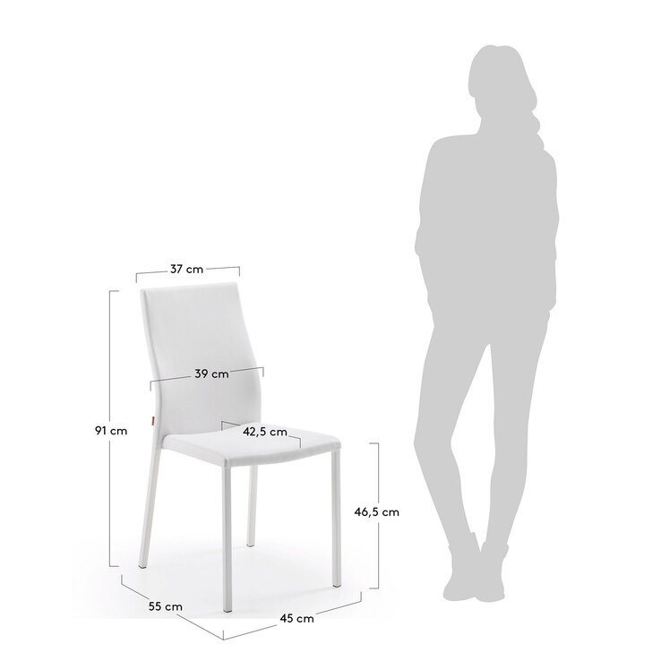 Kave Home Esszimmerstuhl ABELLE weiß