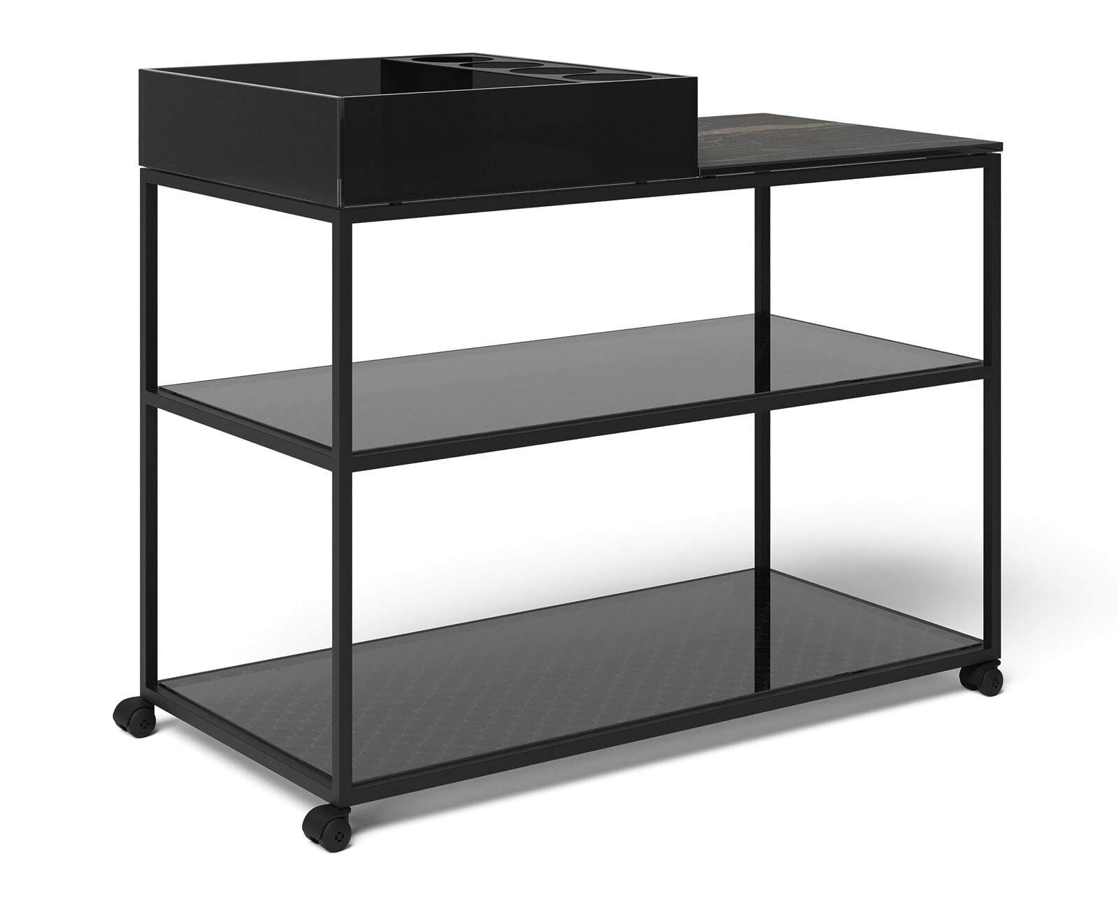 JOOP! Barwagen CUBE BLACK 90 x 75 cm schwarz / Marmor