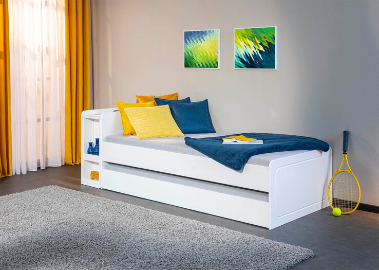 Stauraum-/Funktionsbett CHRIS 90 x 200 cm weiß