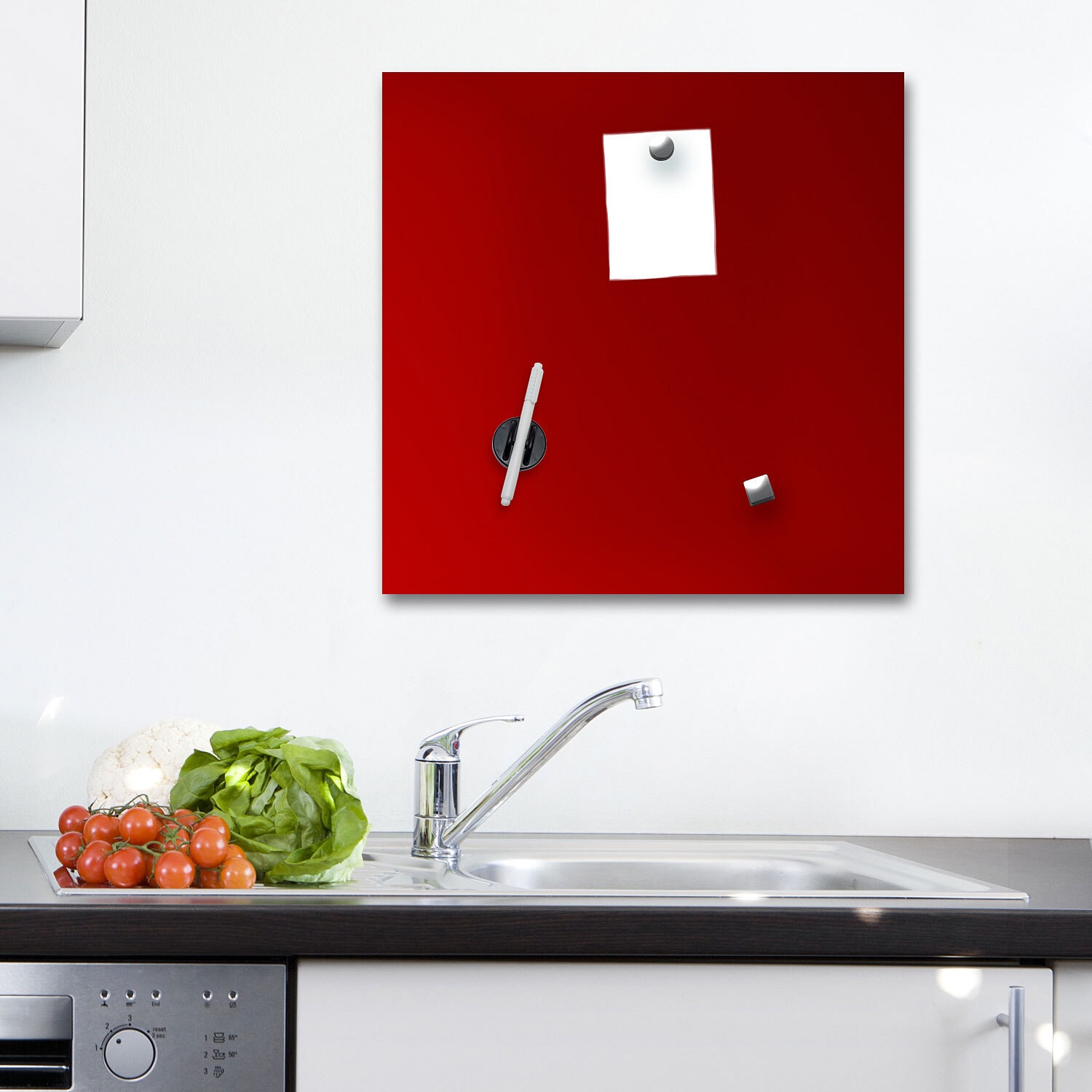 PRO ART Memoboard 50 x 50 cm Metall rot