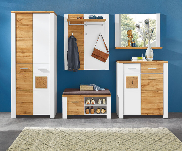 vito Schuhschrank MATERIO 39 x 90 x 105 cm Holznachbildung braun/weiß