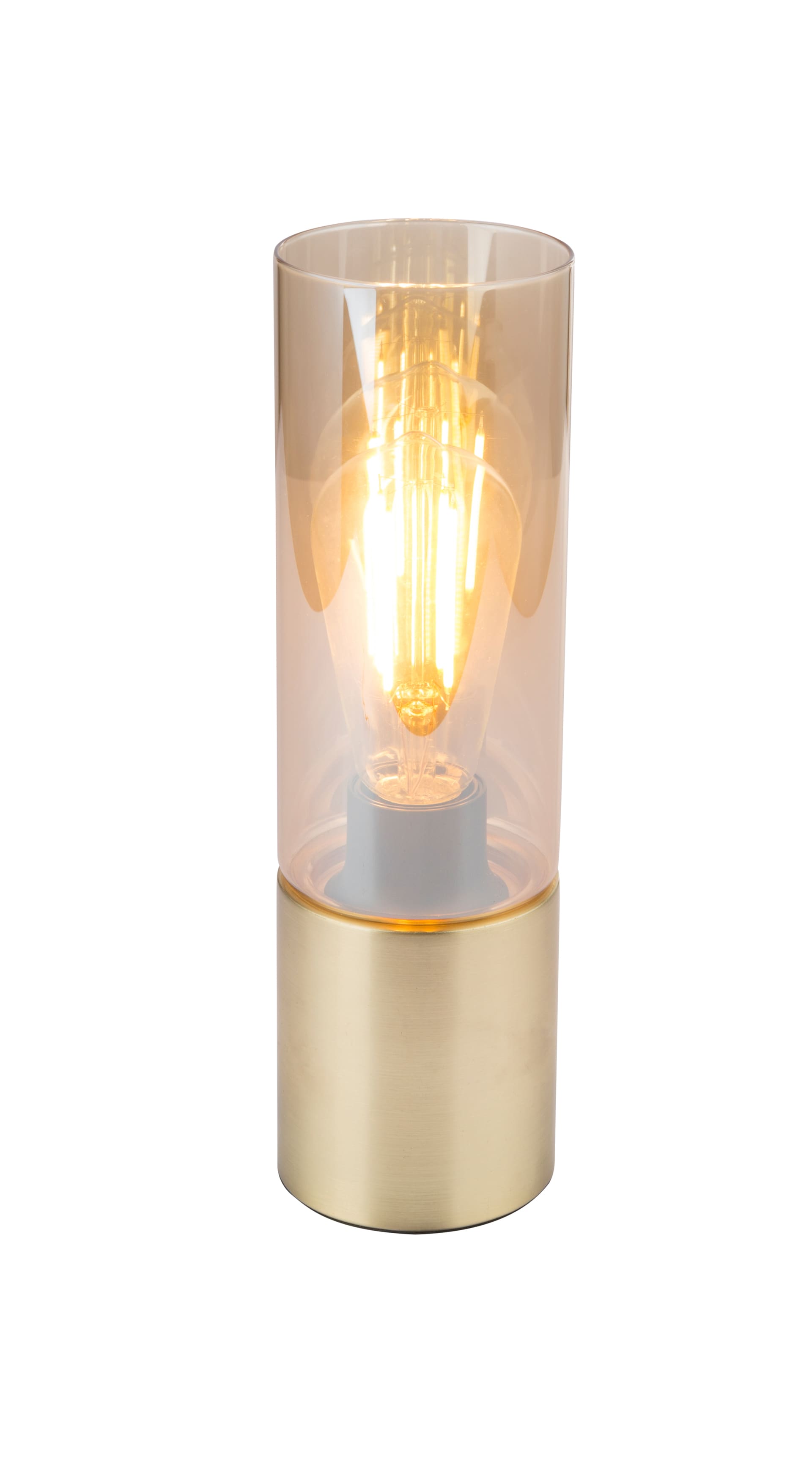 GLOBO Retrofit Tischlampe ANNIKA messingfarbig /amber