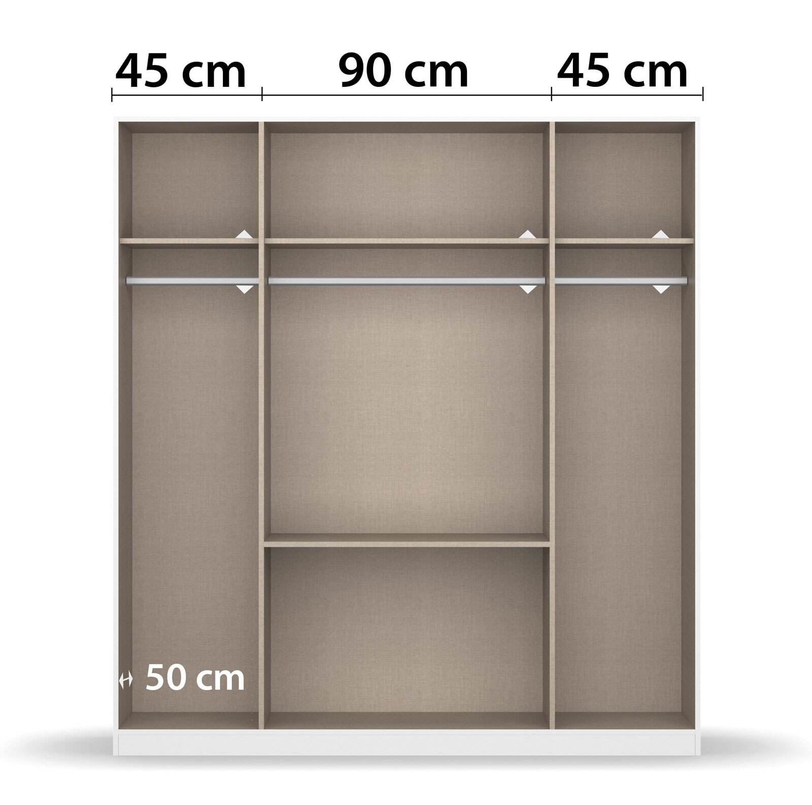 self Kleiderschrank DARIA 181 x 197 x 54 cm Holznachbildung weiß 