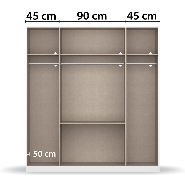self Kleiderschrank DARIA 181 x 197 x 54 cm Holznachbildung weiß