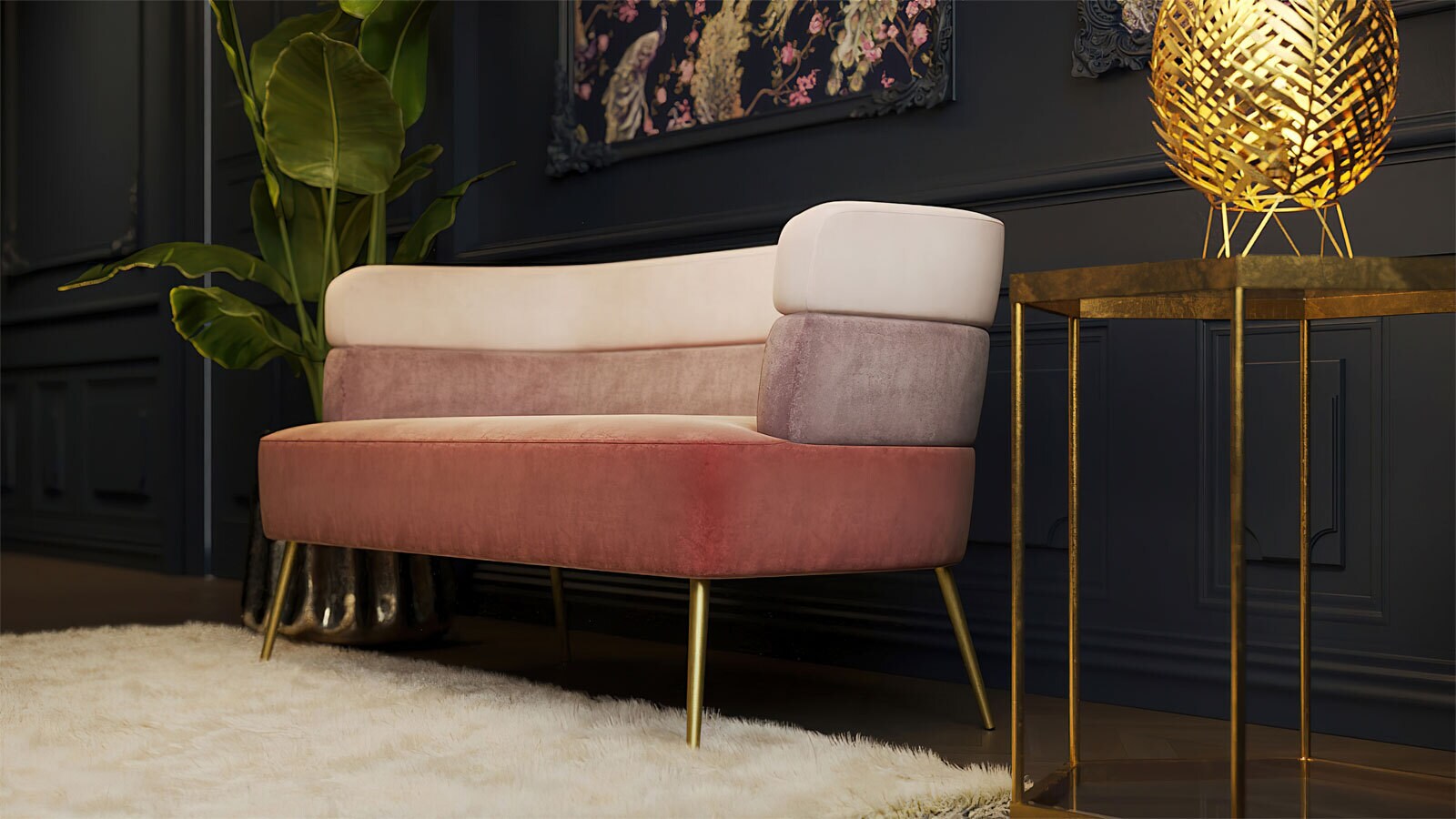 KARE DESIGN Sofa SANDWICH 125 x 64 cm rosa