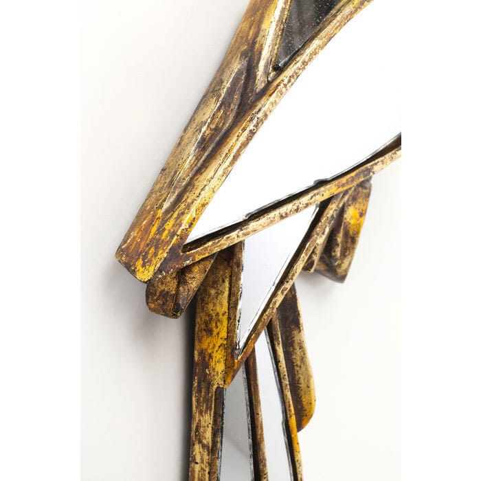 KARE DESIGN Wandschmuck PARROT MIRROR 43 x 15 cm weiß/goldfarbig