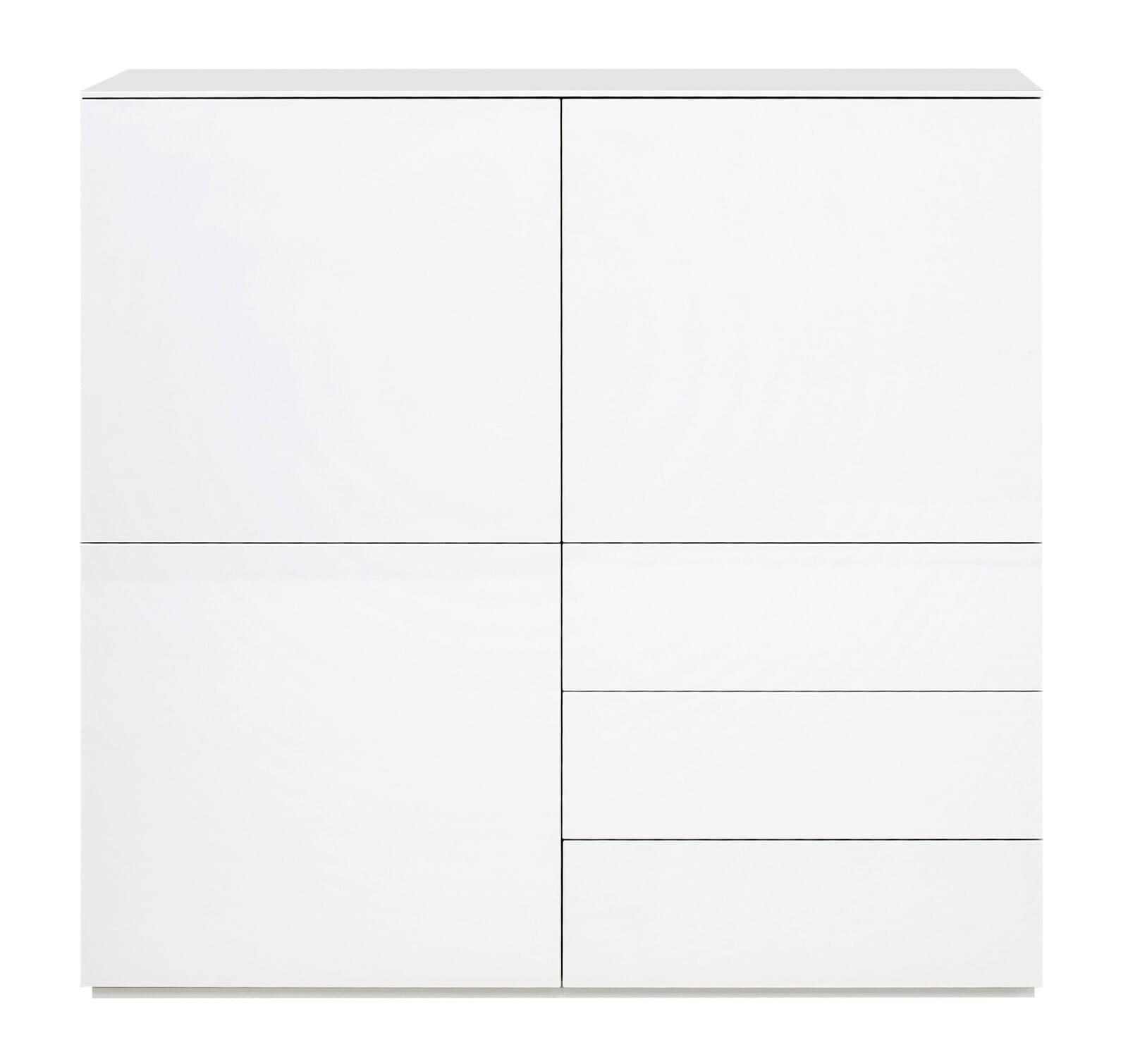 Highboard MONIQUE 120 x 117 cm Hochglanz weiß