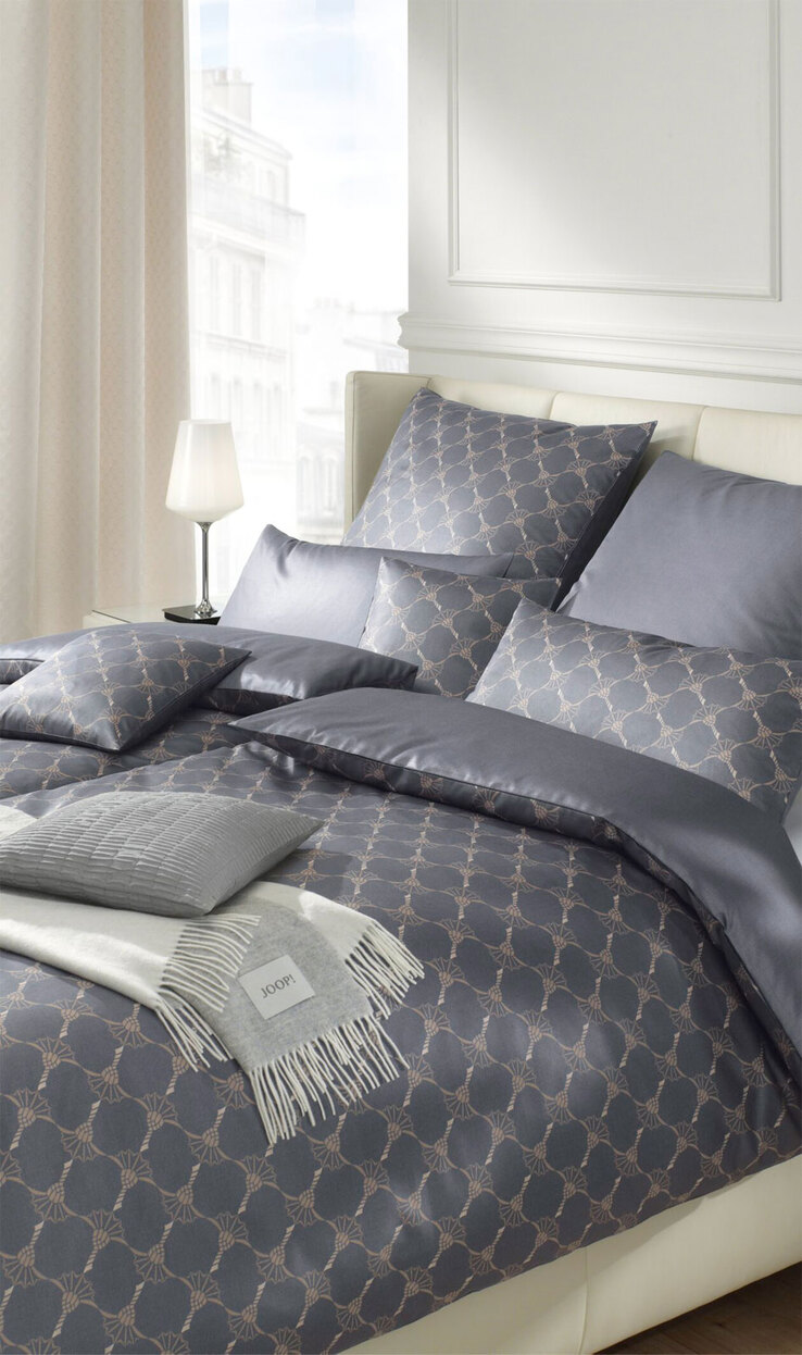 JOOP! Mako-Satin-Wende-Bettwäsche CORNFLOWER GRADIANT 135 x 200 cm grau