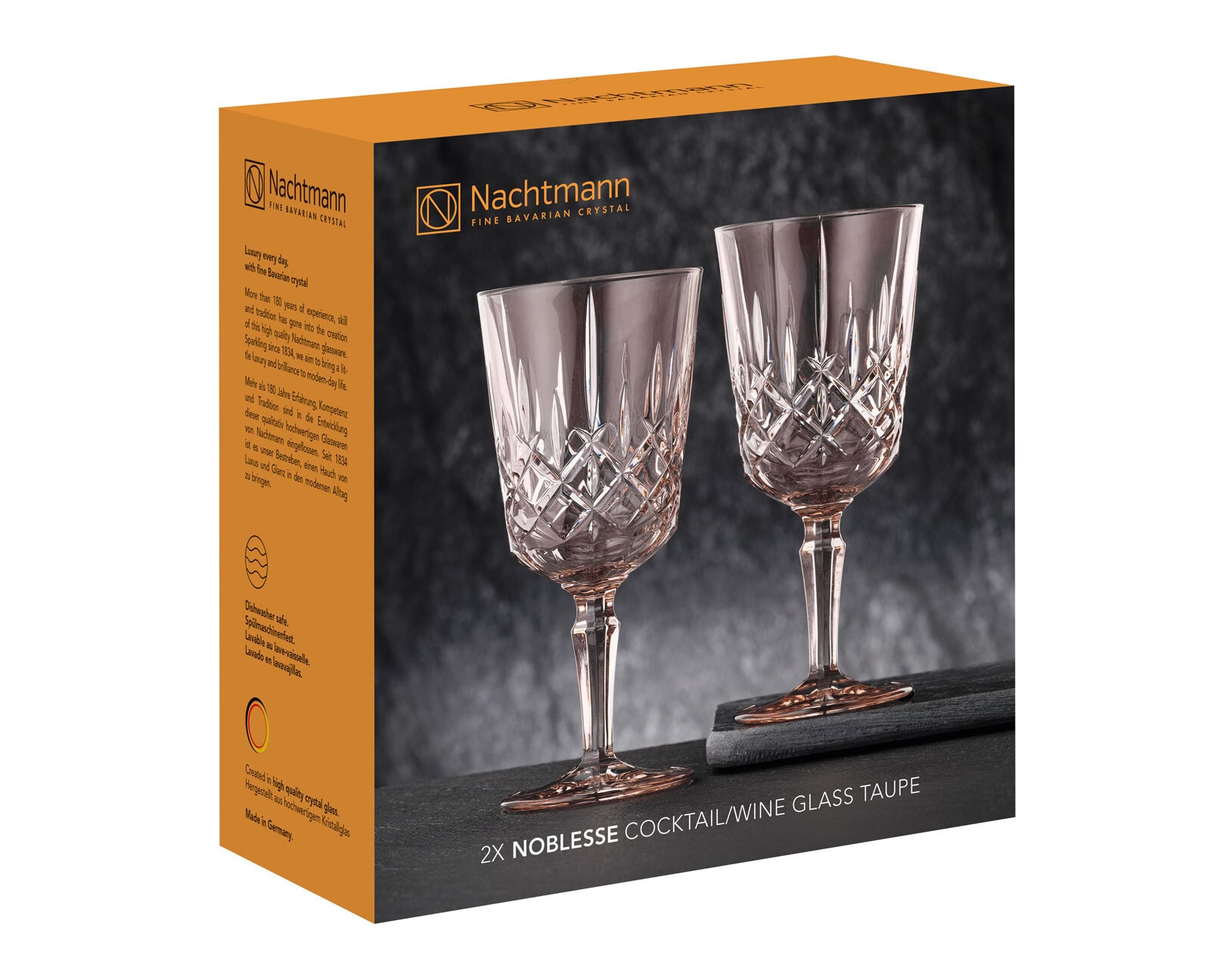 Nachtmann Cocktail- / Weinglas NOBLESSE 2er Set taupe Kristallglas