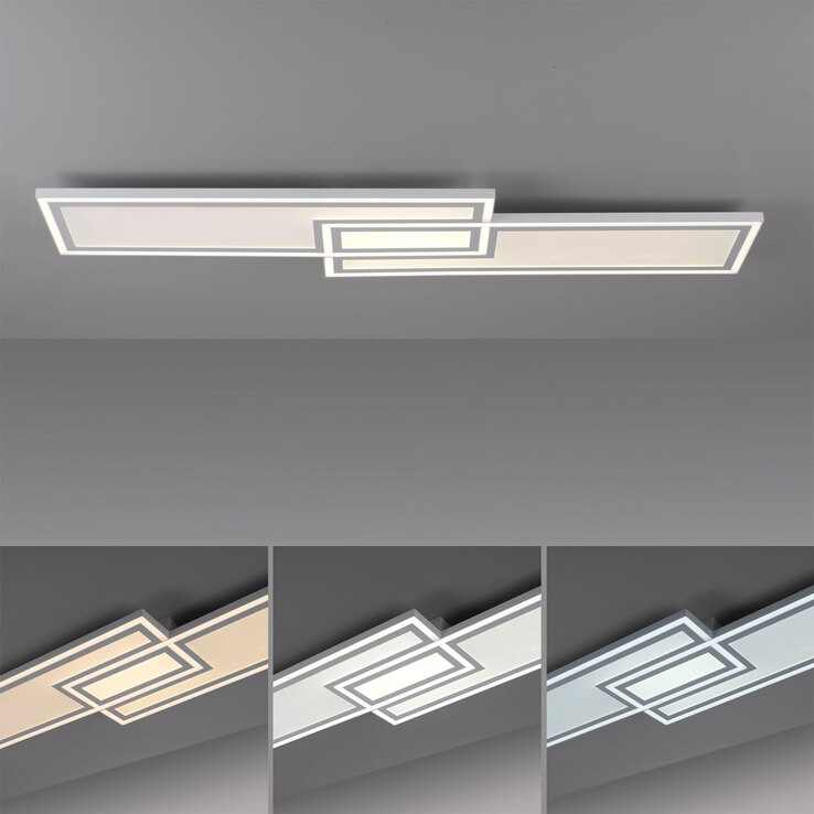 JUST LIGHT LED Deckenlampe EDGING 110 cm weiß