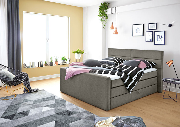 Ole Gunderson Boxspringbett FENTISSIMO SPACE 180 x 200 cm braungrau