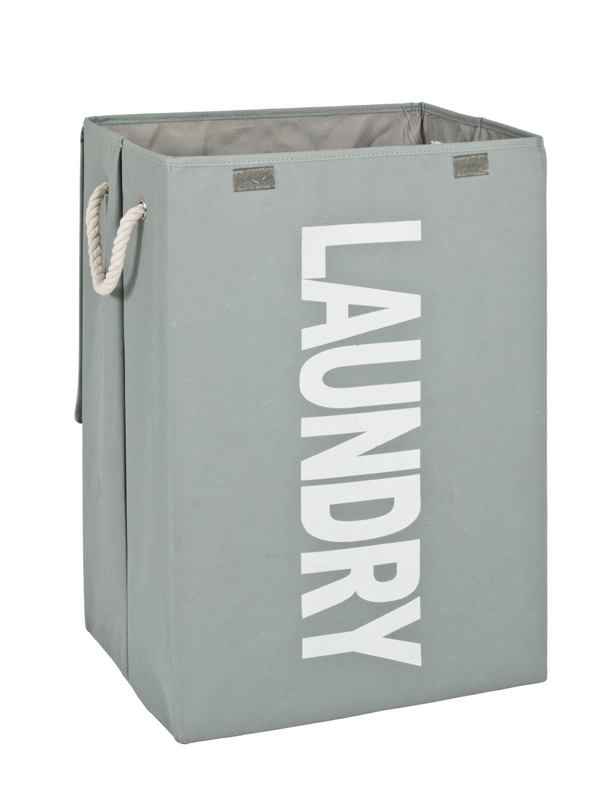 Wäschekorb LAUNDRY 40 x 62 cm Grau/ Weiß