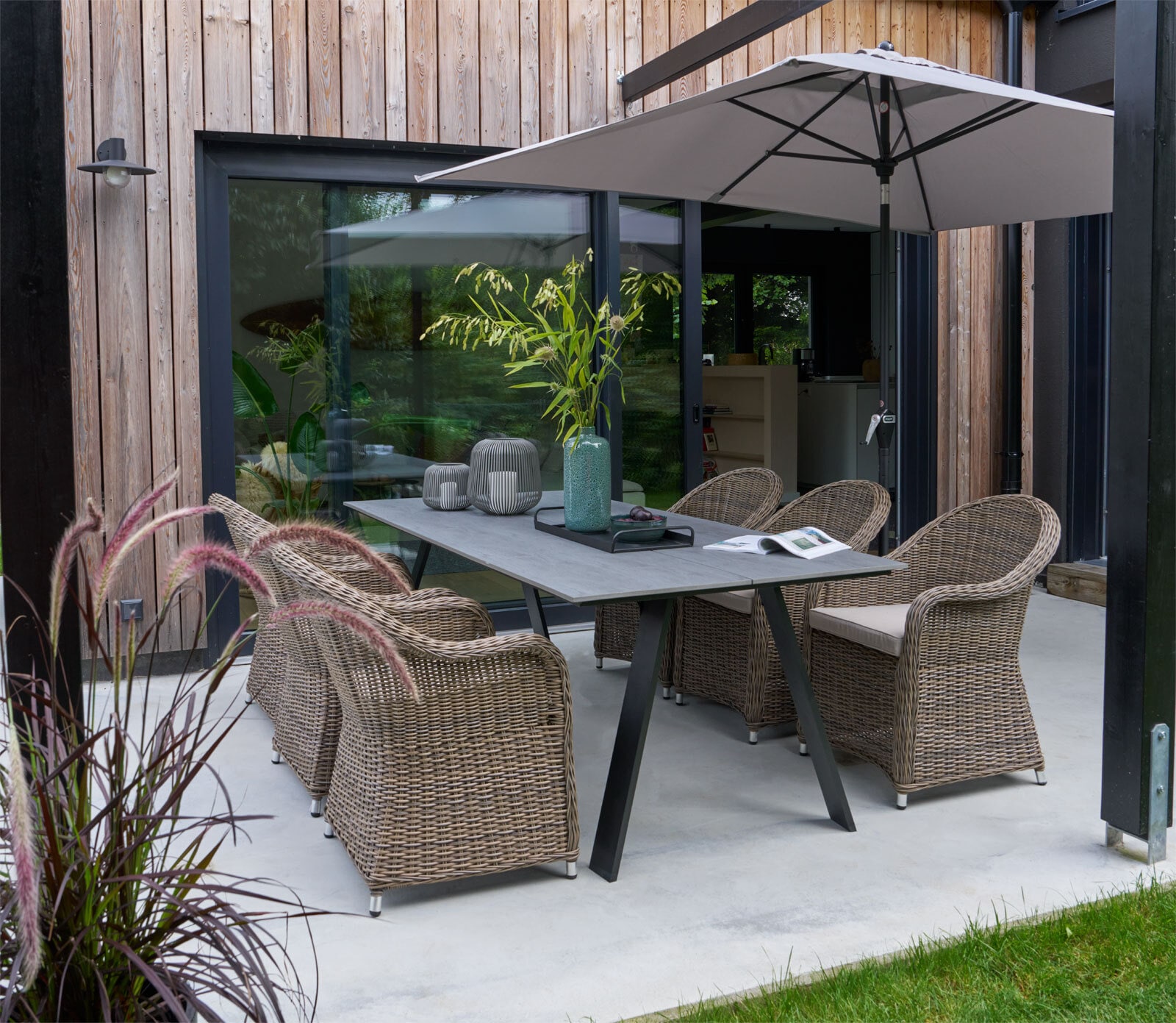 Garden FLAIR Loungesessel Outdoor TINA 2er Set naturfarbig