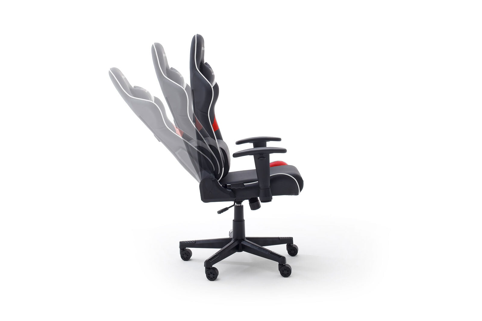 DX RACER Gaming Stuhl schwarz Absetzung rot/ weiß