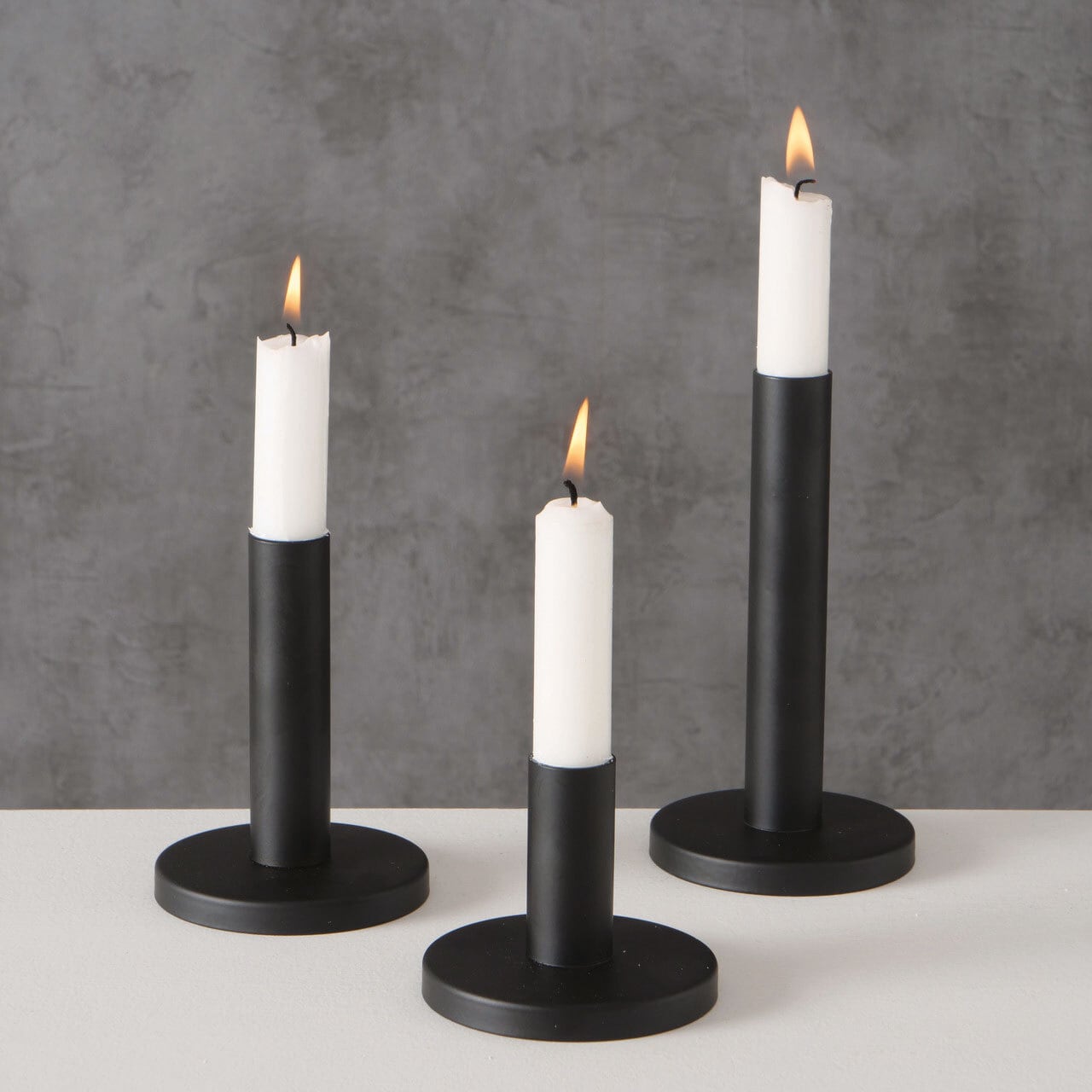 Kerzenständer Set MALKO 3-teilig schwarz