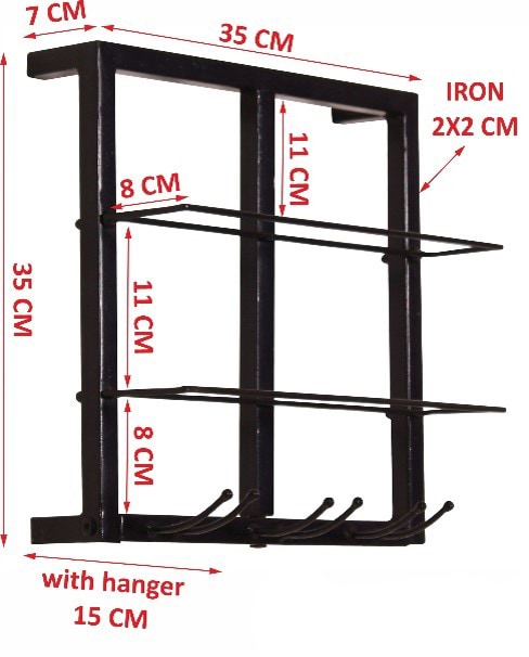 Wandregal-Set 6-teilig 75 x 115 cm antikschwarz 