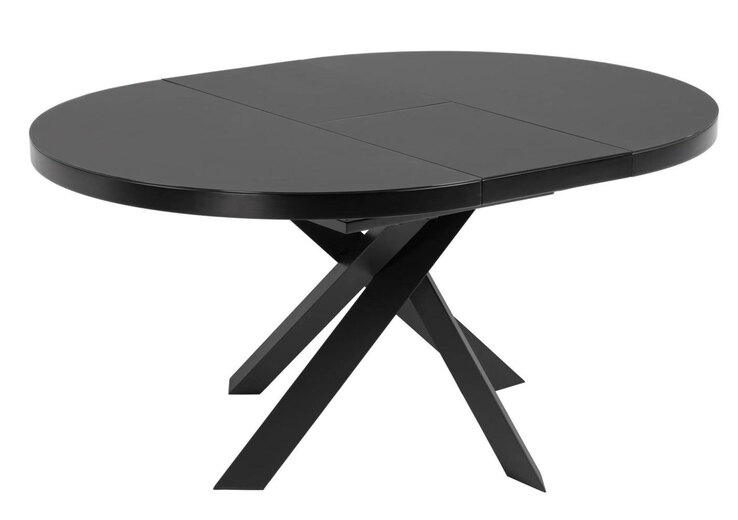 Kave Home Esstisch rund VASHTI 120-160 x 120 cm stahl /Glas