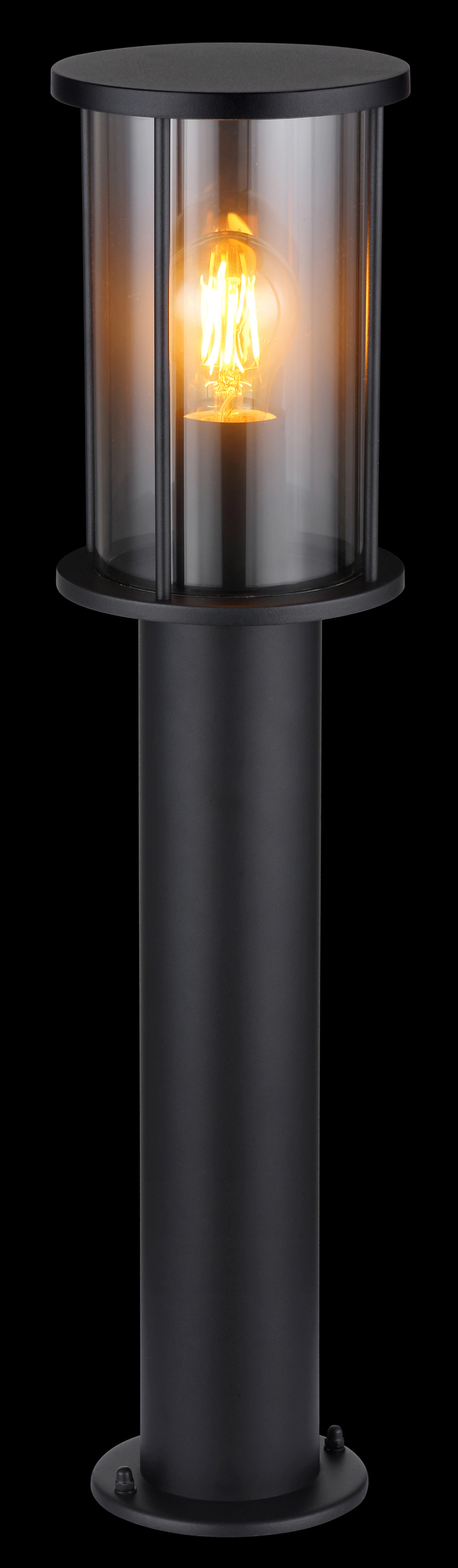 GLOBO Retrofit Wegeleuchte GRACEY 60 cm schwarz /rauchfarbig