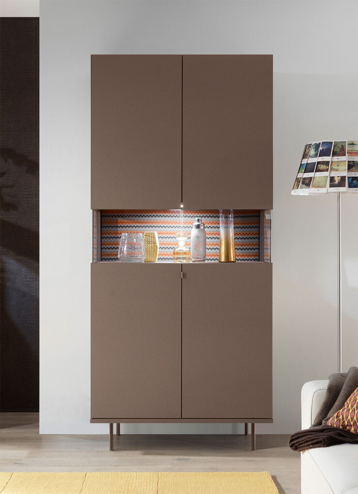 Vitrine SIENA 93 cm NB braun /Ethnomuster