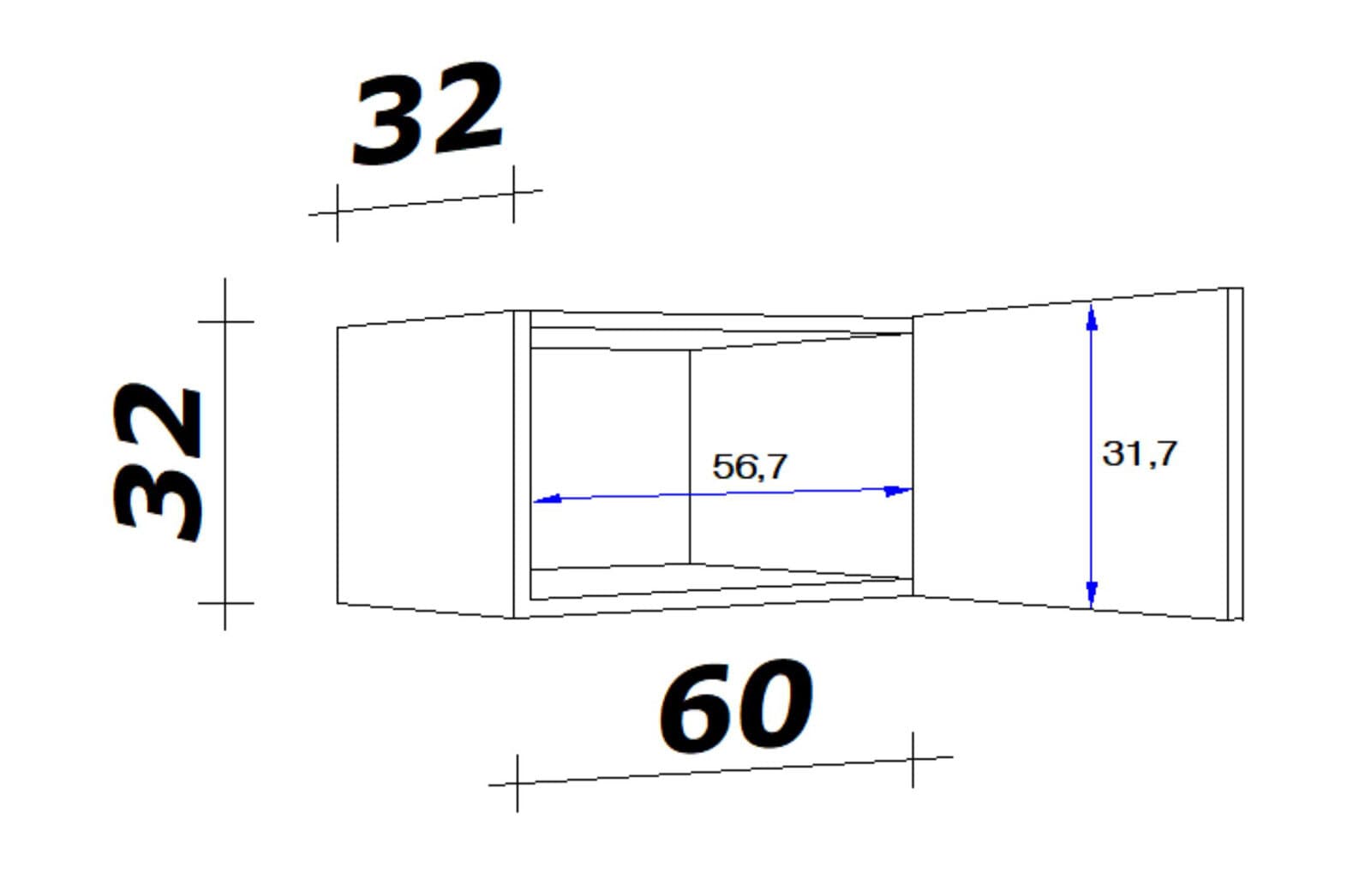 Kurz Hängeschrank  WITO 60 cm weiß 