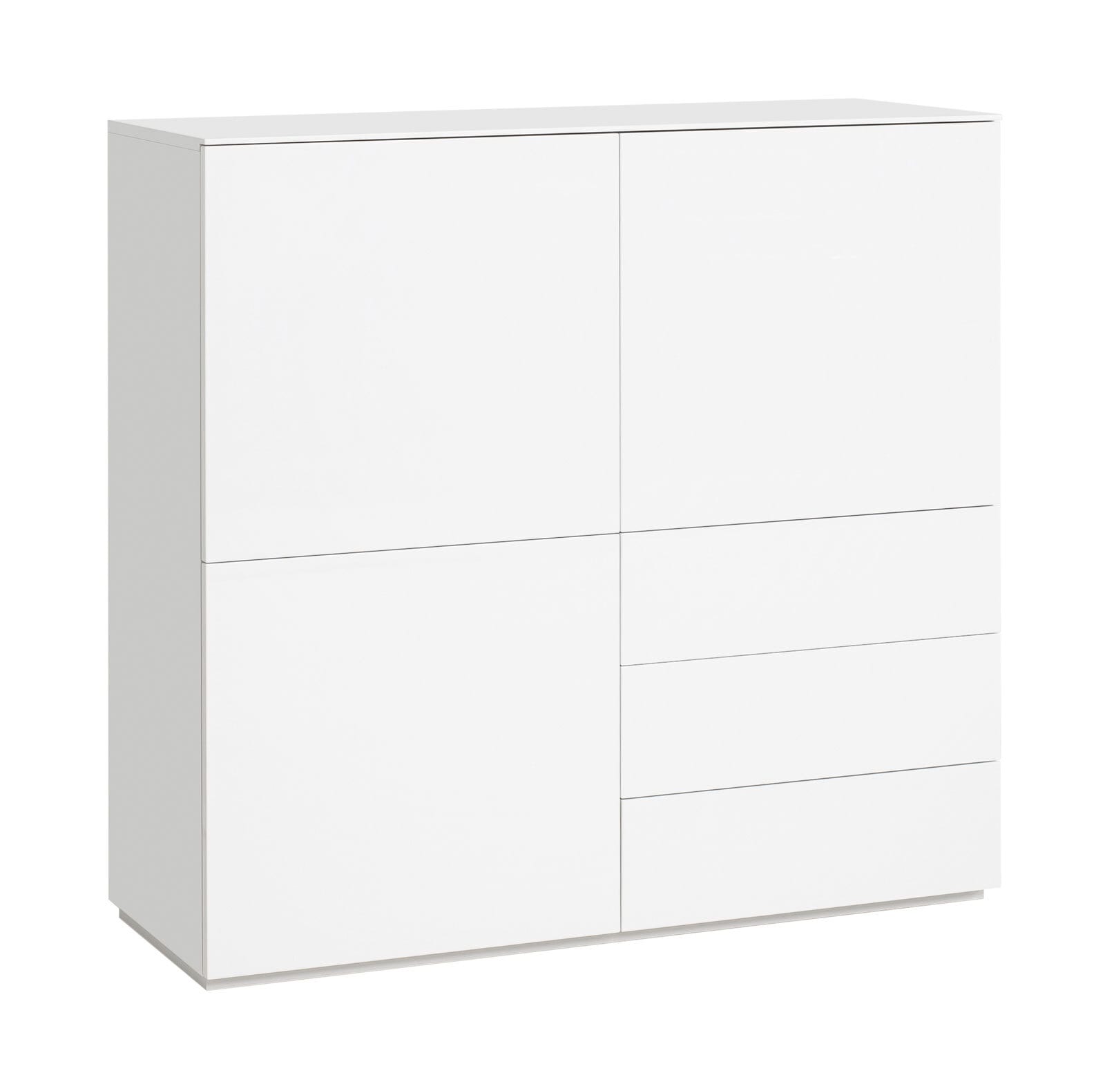 Highboard MONIQUE 120 x 117 cm Hochglanz weiß