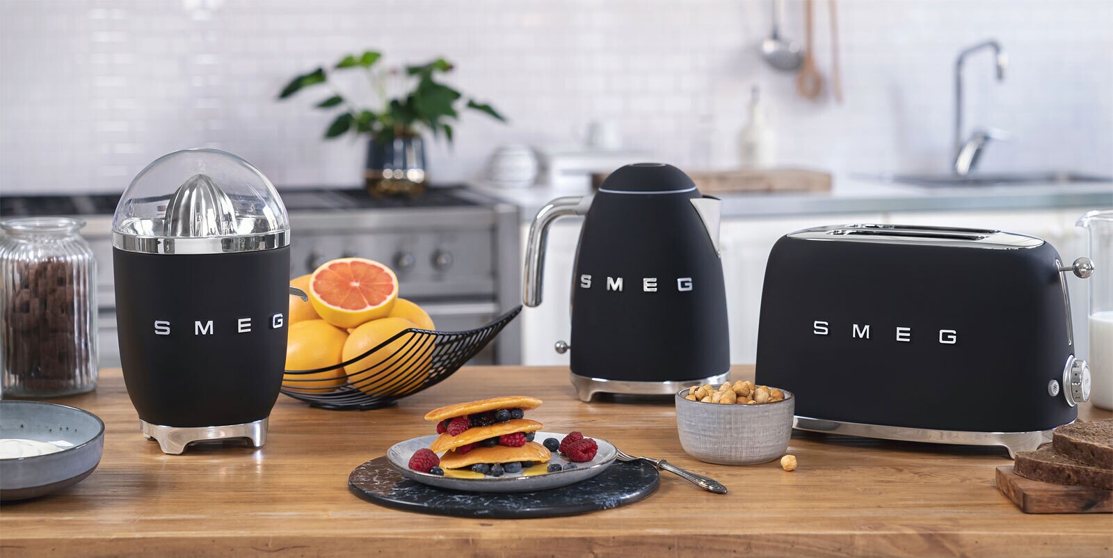 SMEG Toaster 2-Schlitz KOMPAKT schwarz matt