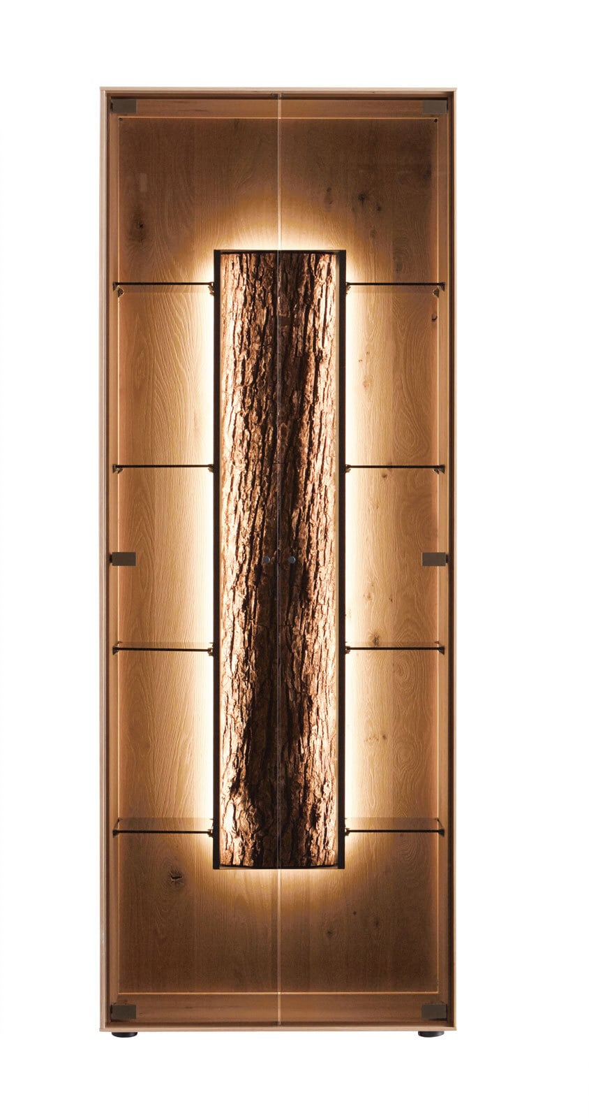 hartmann Vitrine RUNA 82 x 205 cm Kerneiche /Rinde