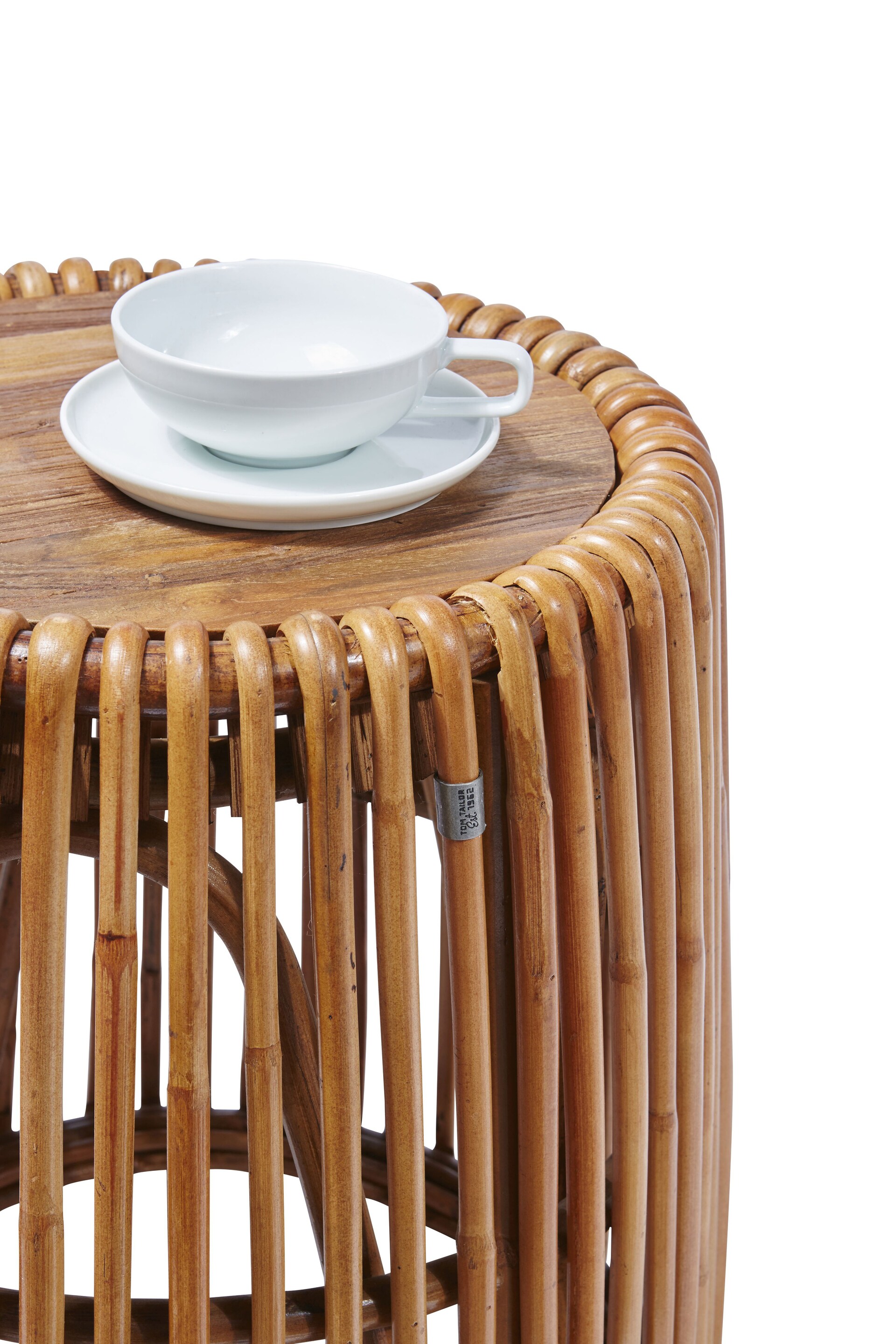 TOM TAILOR Beistelltisch 50 x 50 cm Rattan/reyceltes Teakholz natur