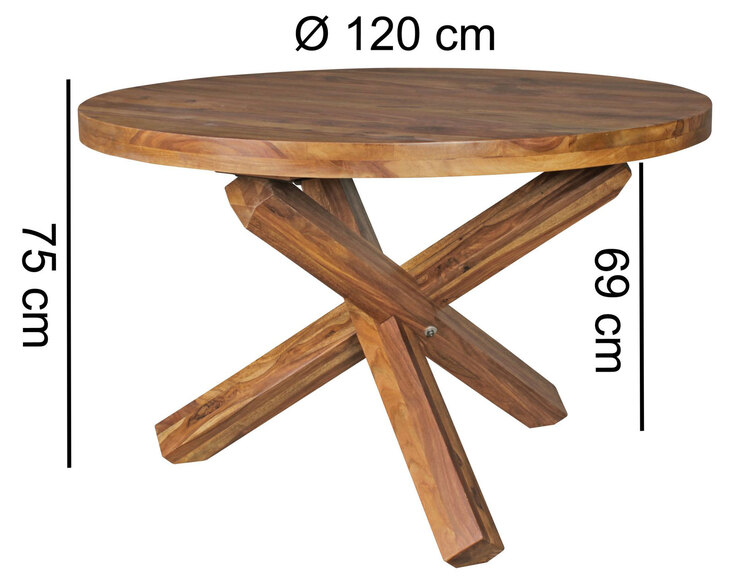 Esstisch 120 cm braun