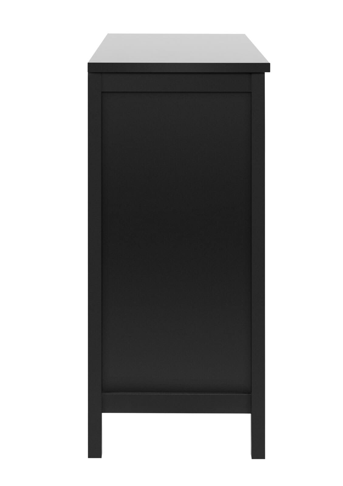 Sideboard CORDOBA 110 x 90 cm schwarz / Geflecht Nobel