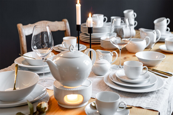 Seltmann Weiden Kaffee-Untertasse RONDO LIANE 6er Set weiß