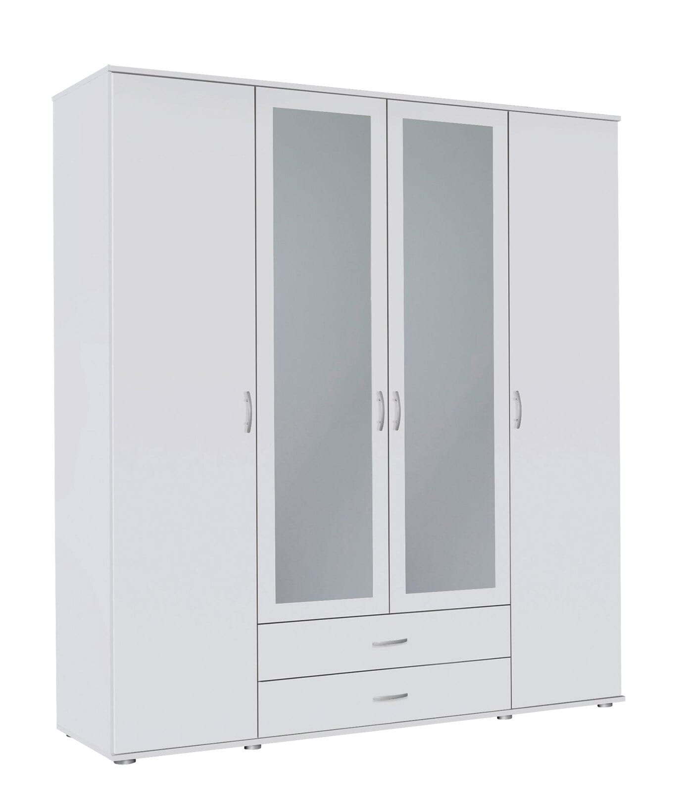 Kleiderschrank TWIN 168 x 52 cm Glas/NB weiß