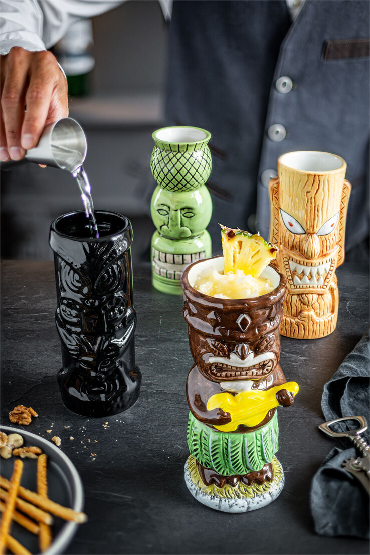 casaNOVA Becher-Set TIKI 4-teilig mehrfarbig Dolomit