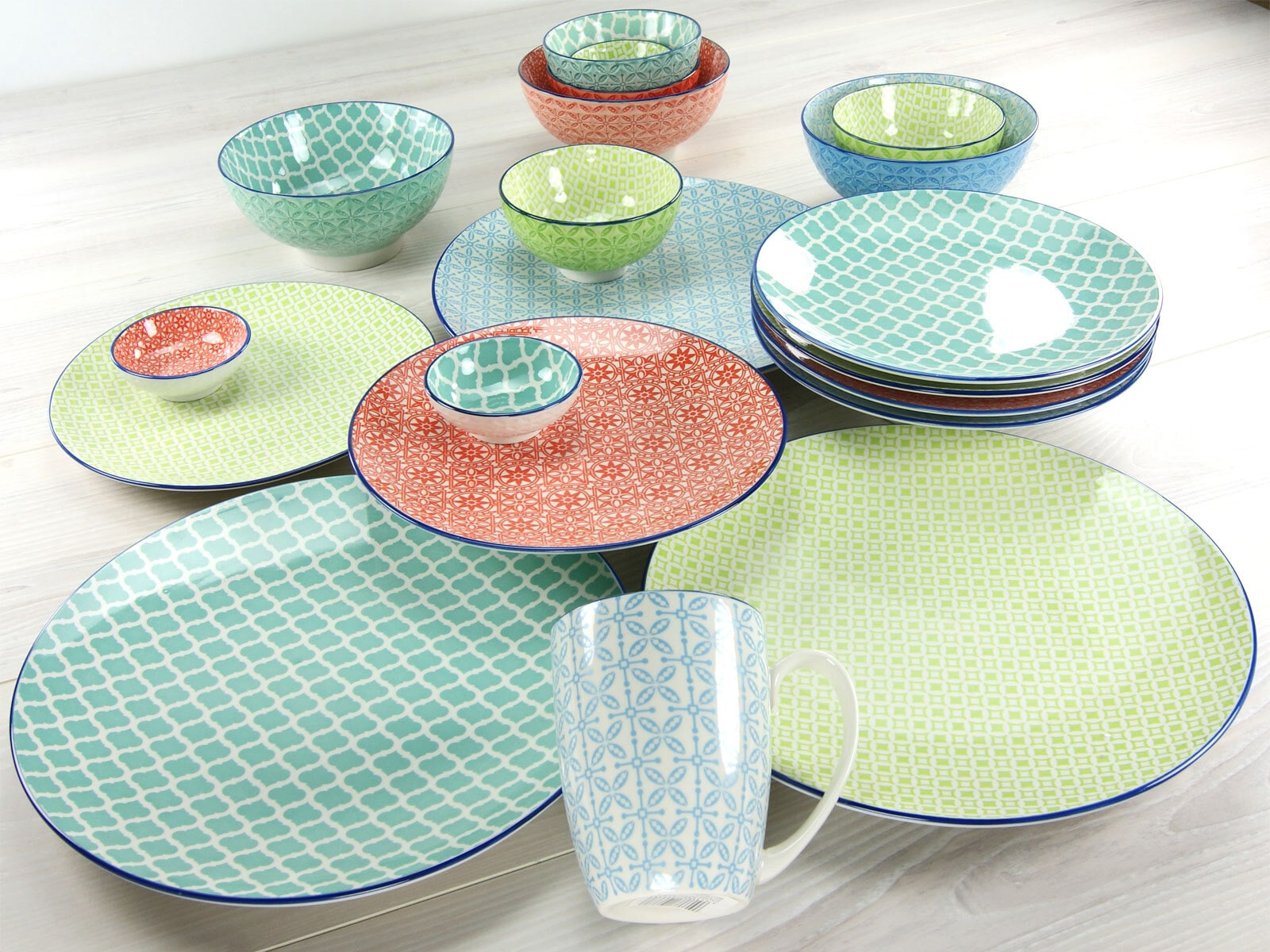 CreaTable Dessertteller MEDITERRAN 4er Set 21 cm petrolblau