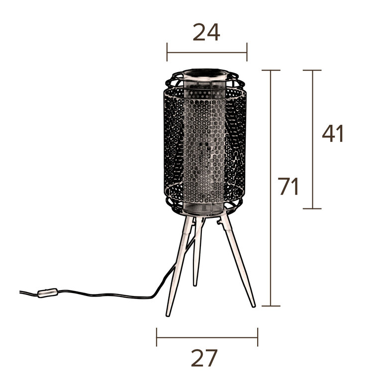 zuiver Retrofit Stehlampe ARCHER M 71 cm
