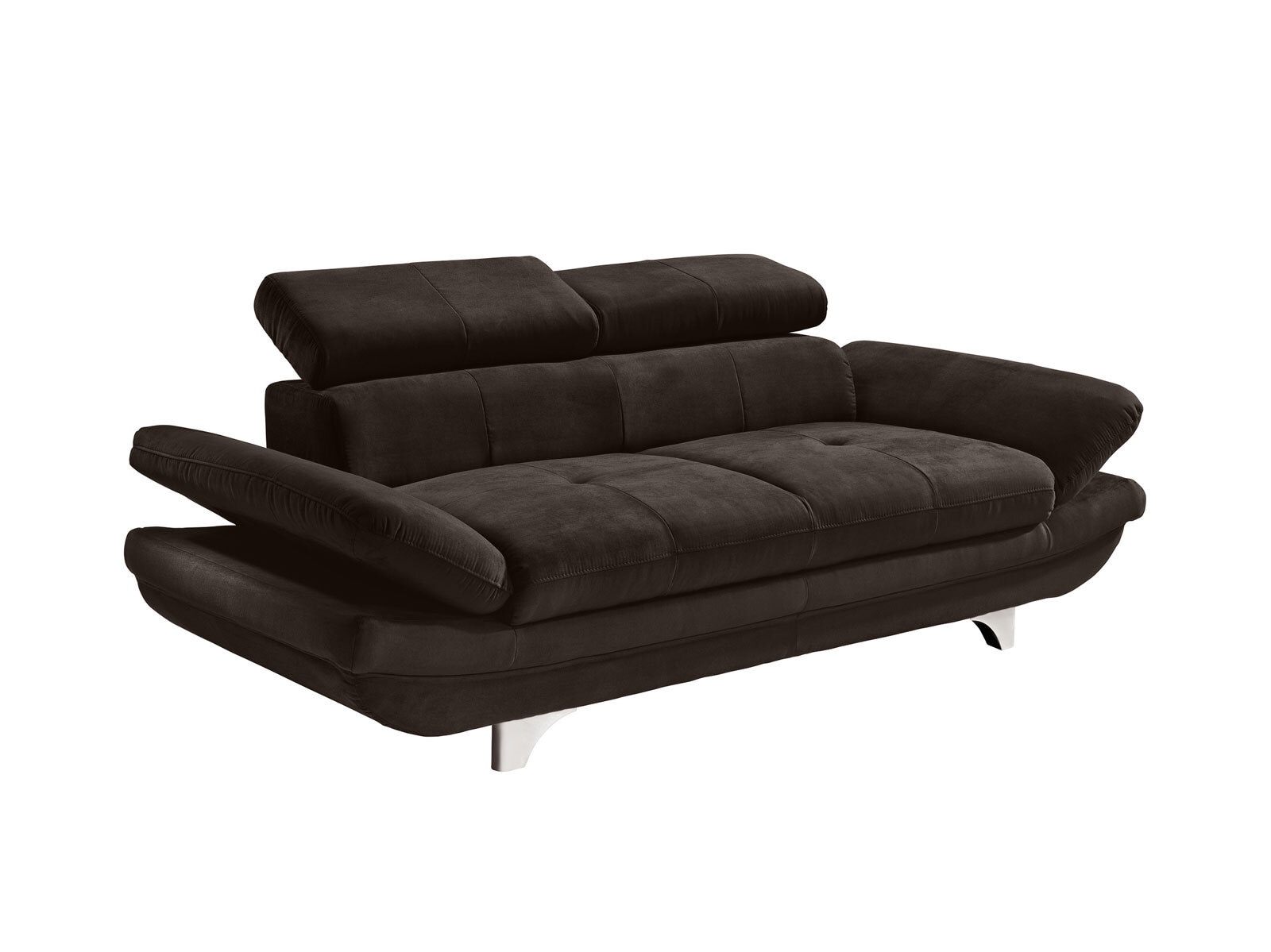Sofa 2-Sitzer COTTA 104 x 218 cm Stoffbezug espressobraun
