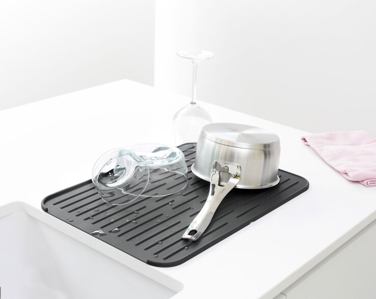 brabantia Abtropfmatte SINKSIDE Silikon dark grey