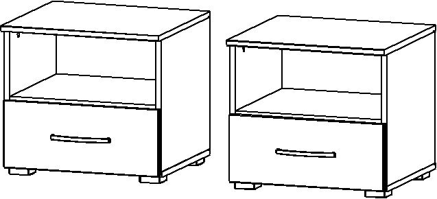 Nachttisch ADITIO III 2er Set 47 x 43 cm Sonoma Eiche