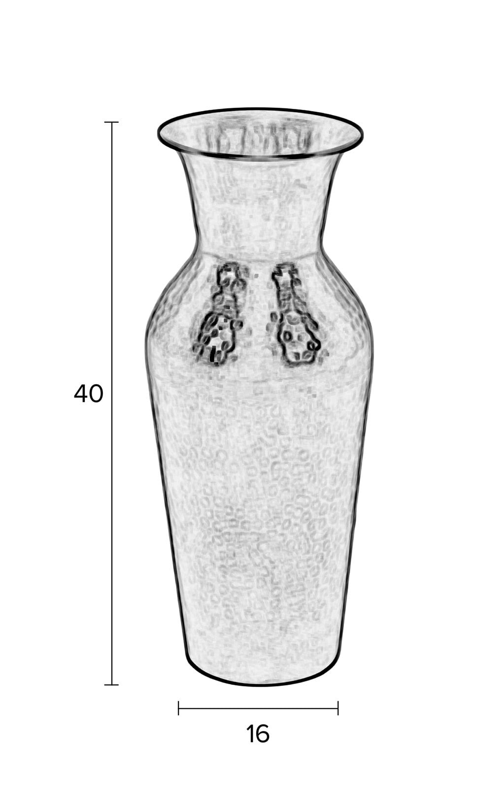 Vase DUNJA 40 cm schwarz