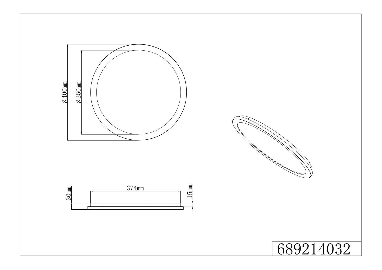 TRIO LED Badlampe CAMILLA 40 cm schwarz