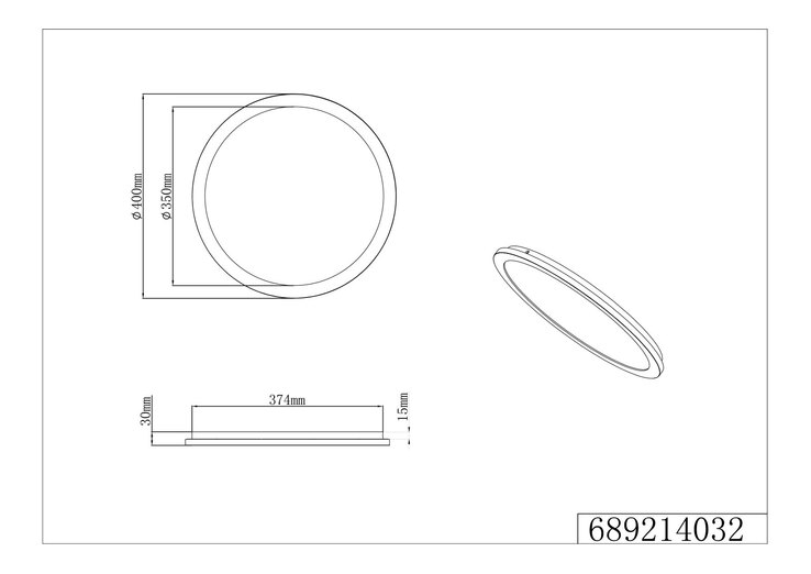 TRIO LED Badlampe CAMILLA 40 cm schwarz