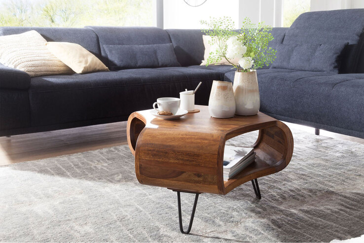 Couchtisch 55 x 55 cm braun