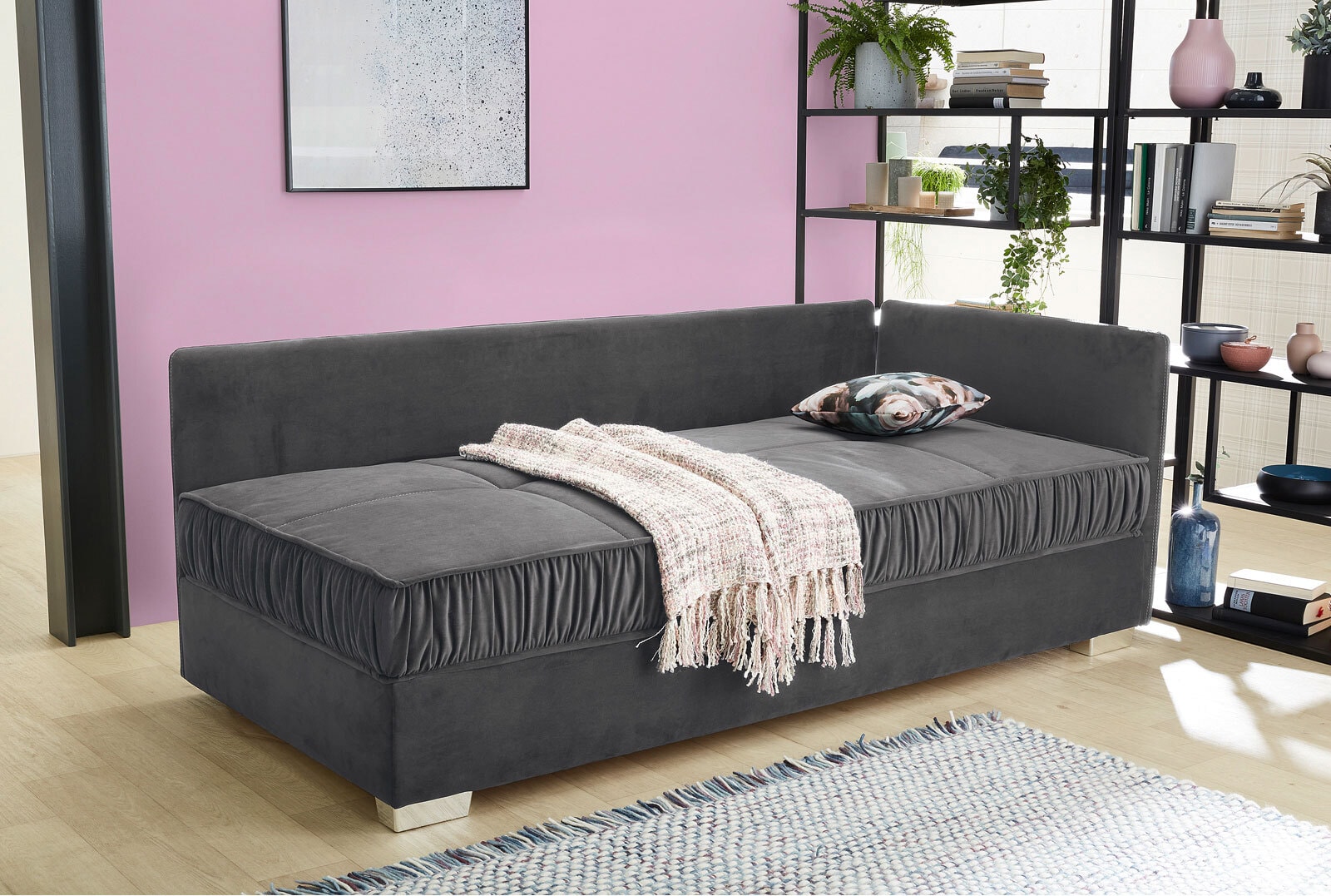 Schlafsofa LINA 207 cm anthrazitgrau