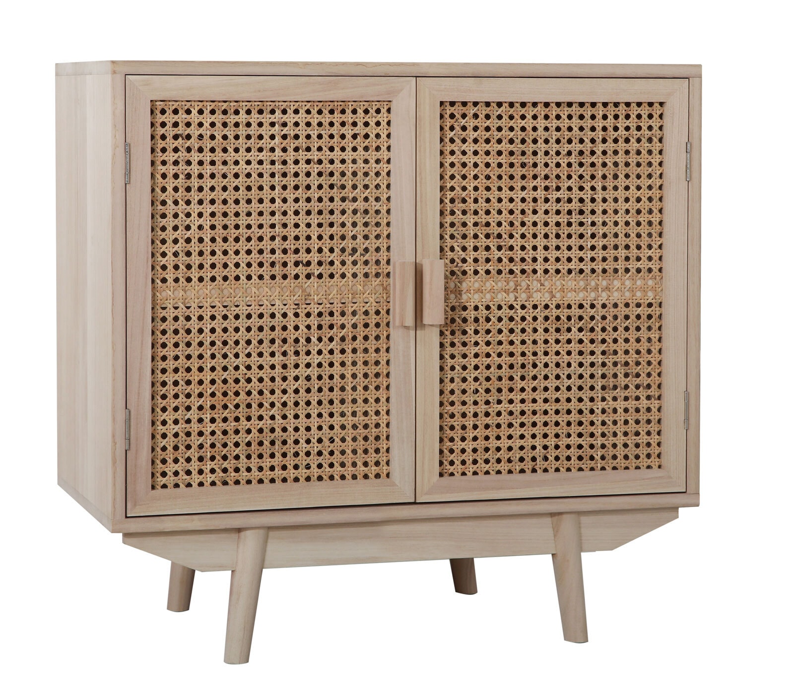 Kommode 67 x 65 cm Braun/ Rattan